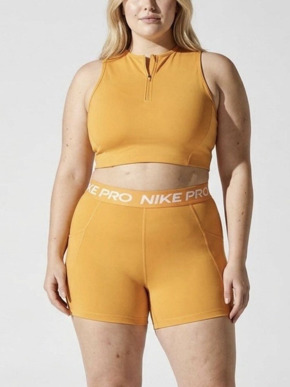Nike Pro Dri-FIT Crop Tank Top Womens XXL Orange Gym Training Workout Athleisure
